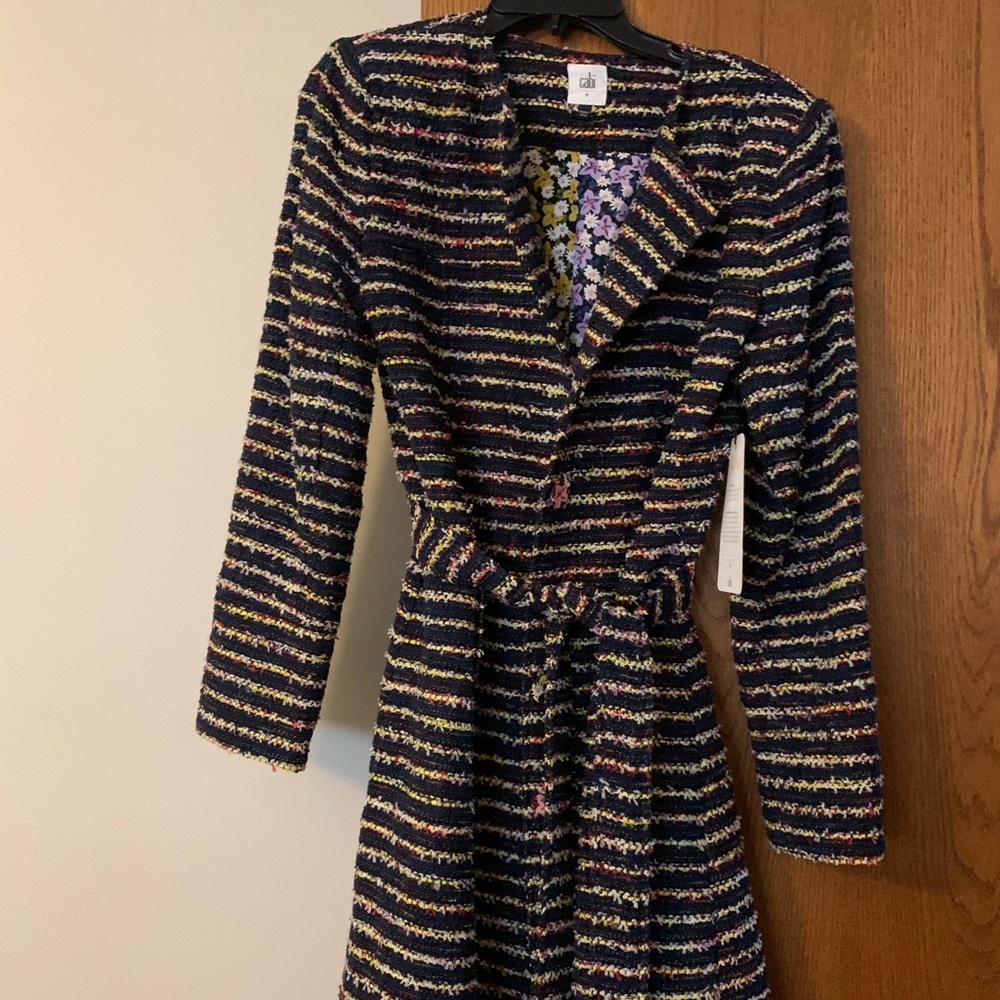 CAbi Multi-Stripe Belted Coat